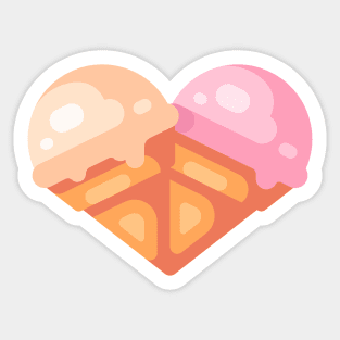 Ice cream heart Sticker